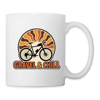 Gravel & Chill Vintage 70s Sun Bike Art - Mug - white - Right