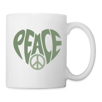 Peace Heart with Peace Typo - Mug - white - Right