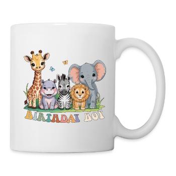 Fête d’anniversaire Garçon Animaux Fête au zoo Jungle Anniversaire - Mug blanc - blanc - Droite