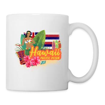 Hawaiian Hula Dancer Pacific Vintage Souvenir - Mug - white - Right