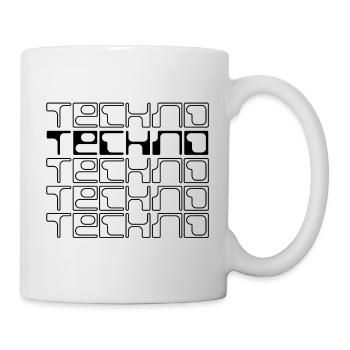 Musique techno design géométrique du logo - Mug blanc - blanc - Droite