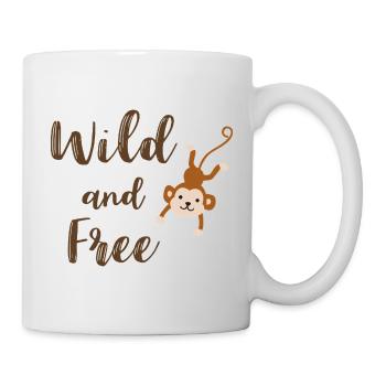 Wild and Free Cute Monkey Jungle Vibes - Mug - white - Right