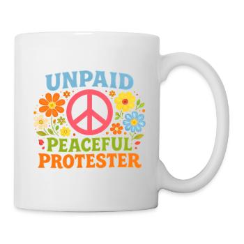 Unpaid Peaceful Protest Retro Flowers - Mug - white - Right