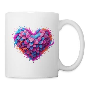 Plumes Cœur de Couleur Couleurs Néon - Mug blanc - blanc - Droite