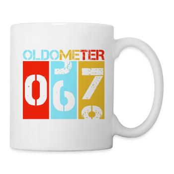 Oldometer 67 Funny 67th Birthday Retro - Mug - white - Right