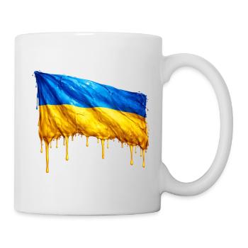 Abtropfende Ukraine Flagge - Tasse - Weiß - Rechts