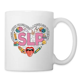 Sprachtherapie, Sprachtherapie, Sprachtherapie, SLP - Tasse - Weiß - Rechts