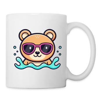 Teddy Bear Beach Pink Glasses - Mug - white - Right