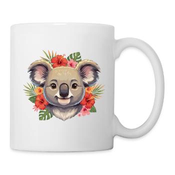 Koala mit Blütenkranz - Tasse - Weiß - Rechts
