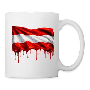 Austrian flag in bright colours - Mug - white - Right