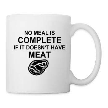 Fleisch, Fleischliebhaber, Grillen, BBQ, Burger, S - Tasse - Weiß - Rechts