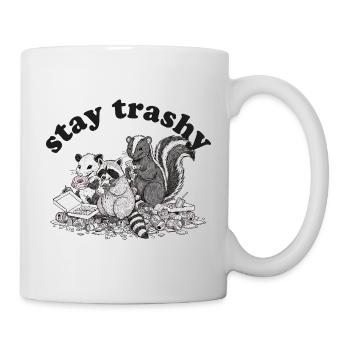 Stay Trashy Waschbär Opossum Stinktier - Tasse - Weiß - Rechts