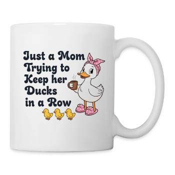 Mama versucht ihre Enten in Reihe zu halten - Tasse - Weiß - Rechts