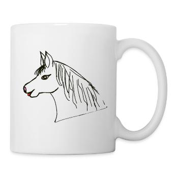 Pferdekopf Pony Pferd Kinder Pferde - Tasse - Weiß - Rechts