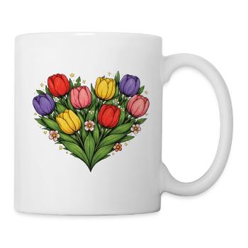 Rainbow Tulip Heart Bouquet - Mug - white - Right