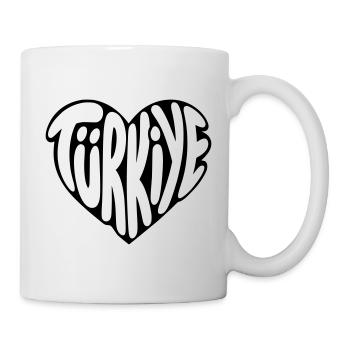 Türkiye, Turkey Heart skrifttypedesign - Kop/krus - hvid - Højre