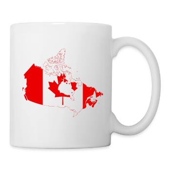 Canada Flag Map Silhouette with Maple Leaf - Mug - white - Right
