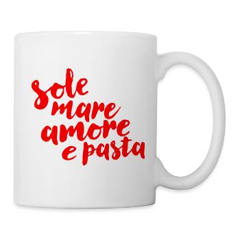 sole, mare, amore e pasta - Tasse - Weiß - Rechts