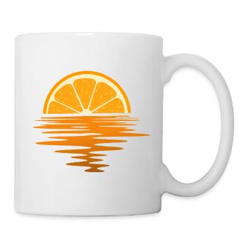 Orange Sunset Ocean Minimal Summer Beach - Tasse - Weiß - Rechts