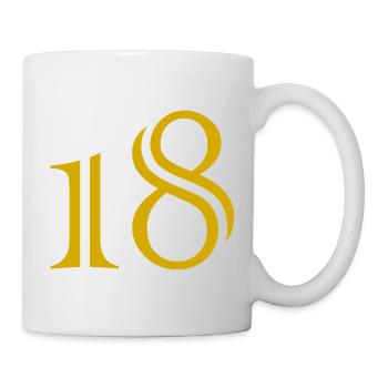 18. 18 ANS. 18e ANNIVERSAIRE. ANNIVERSAIRE 18 ANS. - Mug blanc - blanc - Droite