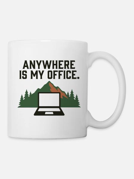 Office Anywhere Freedom Remote-Arbeit - Tasse - Weiß