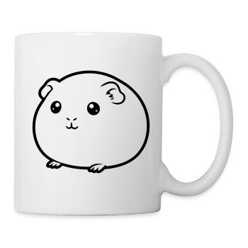 Dickes Meerschweinchen Comic Kontur - Tasse - Weiß - Rechts