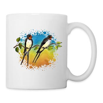 Hirondelles - Mug blanc - blanc - Droite