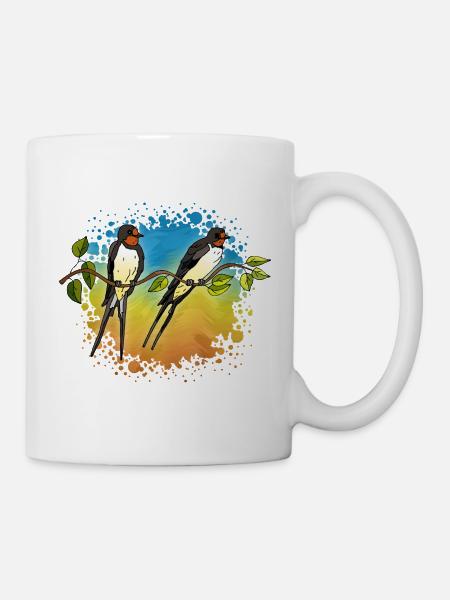 Schwalben - Tasse - Weiß
