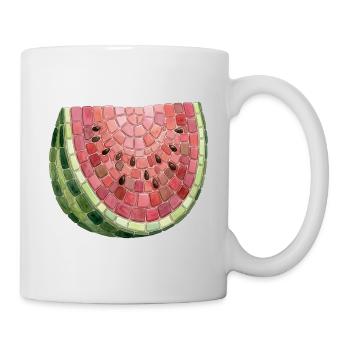 Watermelon Mosaic - Summer Art Gift - Mug - white - Right