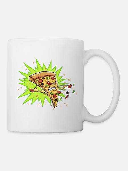 Pizzastück Aggressor Neonburst - Tasse - Weiß