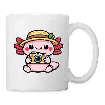 Axolotl Kamera Kawaii Strohhut-Zauber - Tasse - Weiß - Rechts