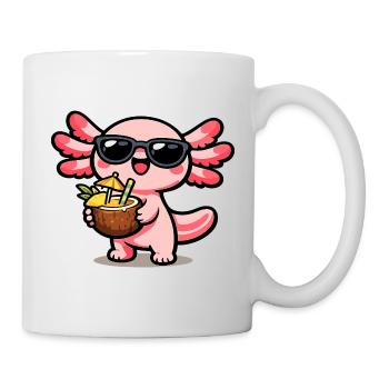 Axolotl Kokos-Kawaii mit Sonnenbrille - Mug blanc - blanc - Droite