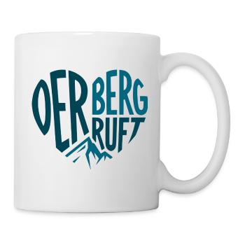 Der Berg ruft Herz Silhouetten Design - Tasse - Weiß - Rechts