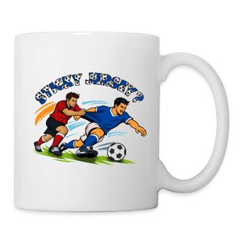 Battle for the ball: Football duel - Mug - white - Right