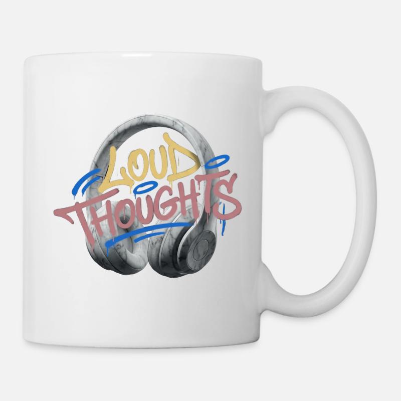 Graffiti de pensées bruyantes - Mug blanc - blanc