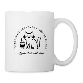Hundebesitzer und Kaffeeliebhaber, lustiger Hipster-Vater - Tasse - Weiß - Rechts