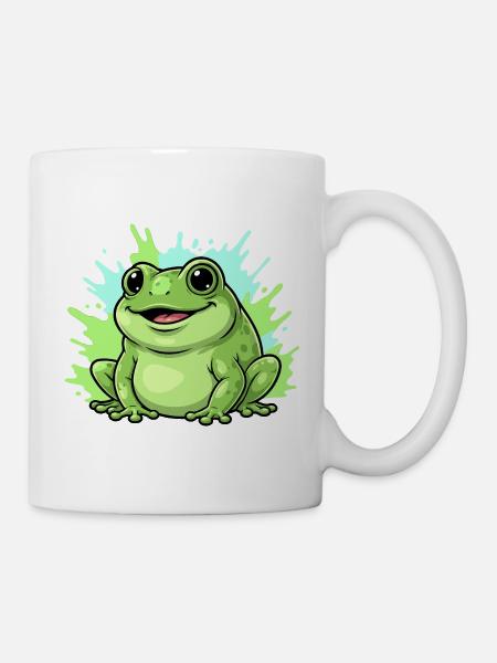 Frösch mit Farbspritzer Hintergrund - Tasse - Weiß