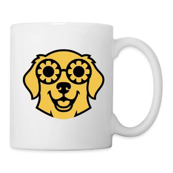 Labrador Blume Brille Peace Comic - Tasse - Weiß - Rechts