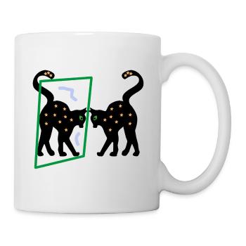 Spiegel das Kätzchen, Abstraktion - Tasse - Weiß - Rechts