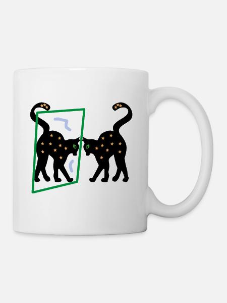 Spiegel das Kätzchen, Abstraktion - Tasse - Weiß