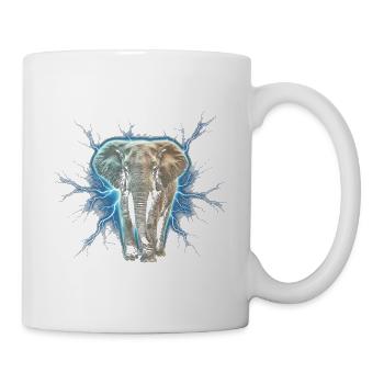 Éléphant de foudre avec aura électrique - Mug blanc - blanc - Droite