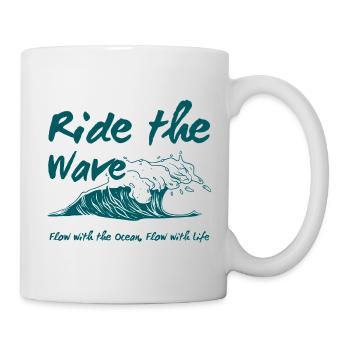 Reite den Wellen-Ozean-Fluss - Tasse - Weiß - Rechts
