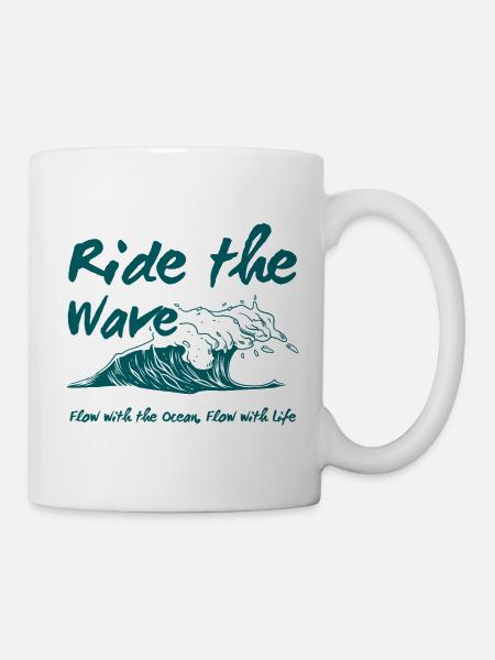 Ride the Wave Ocean Flow - Mug - white