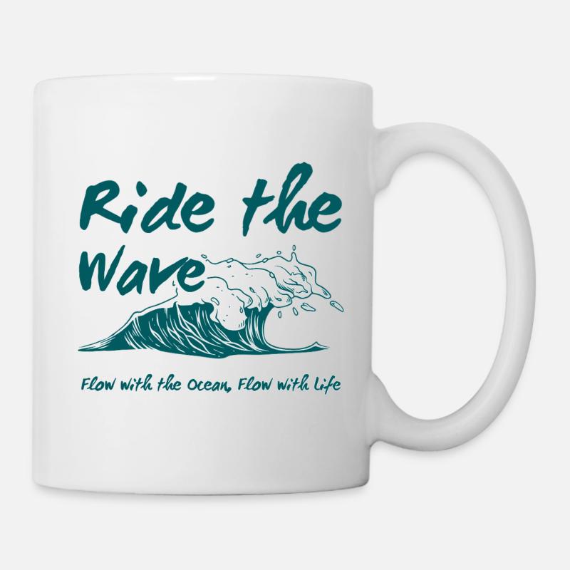 Reite den Wellen-Ozean-Fluss - Tasse - Weiß