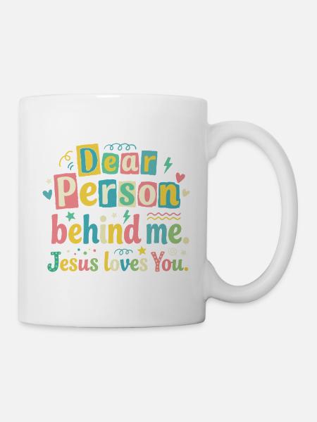 Jesus liebt dich positive Botschaft - Tasse - Weiß