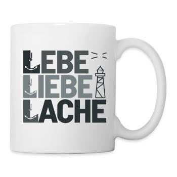  Lebe Liebe Lache Maritim Anker Und Leuchtturm - Tasse - Weiß - Rechts