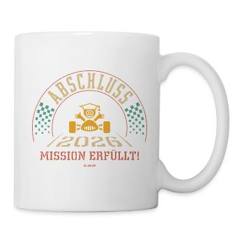 Abschluss 2026 – Mission Erfüllt! Zieleinfahrt 4C - Tasse - Weiß - Rechts