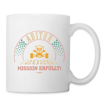 Abitur 2026 – Mission Erfüllt (Zieleinfahrt / 4C) - Tasse - Weiß - Rechts