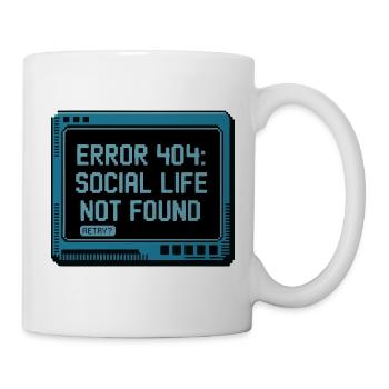 Retro 404: Social life is lacking - Mug - white - Right