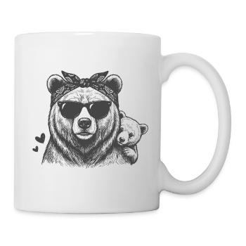Maman Ours avec le bébé - Mug blanc - blanc - Droite